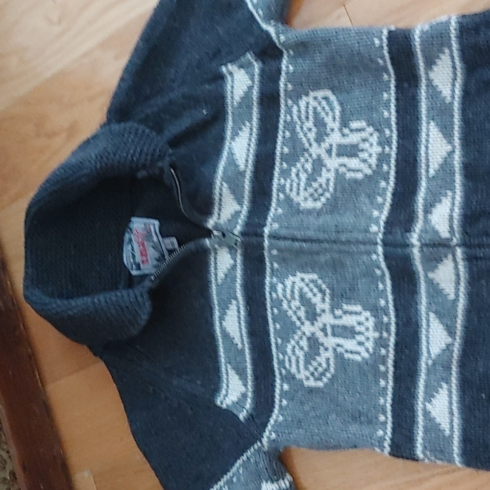 tna wool cardigan with collar and zipper